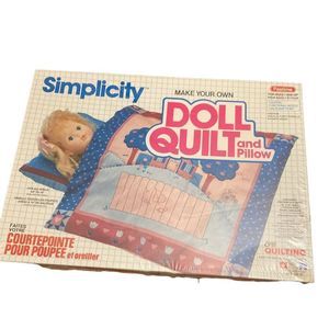 Simplicity Make Your Own Doll Quilt And Pillow Kit New Vintage